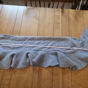 ply cashmere Light Gray Ribbed Ruffle-Hem Skirt